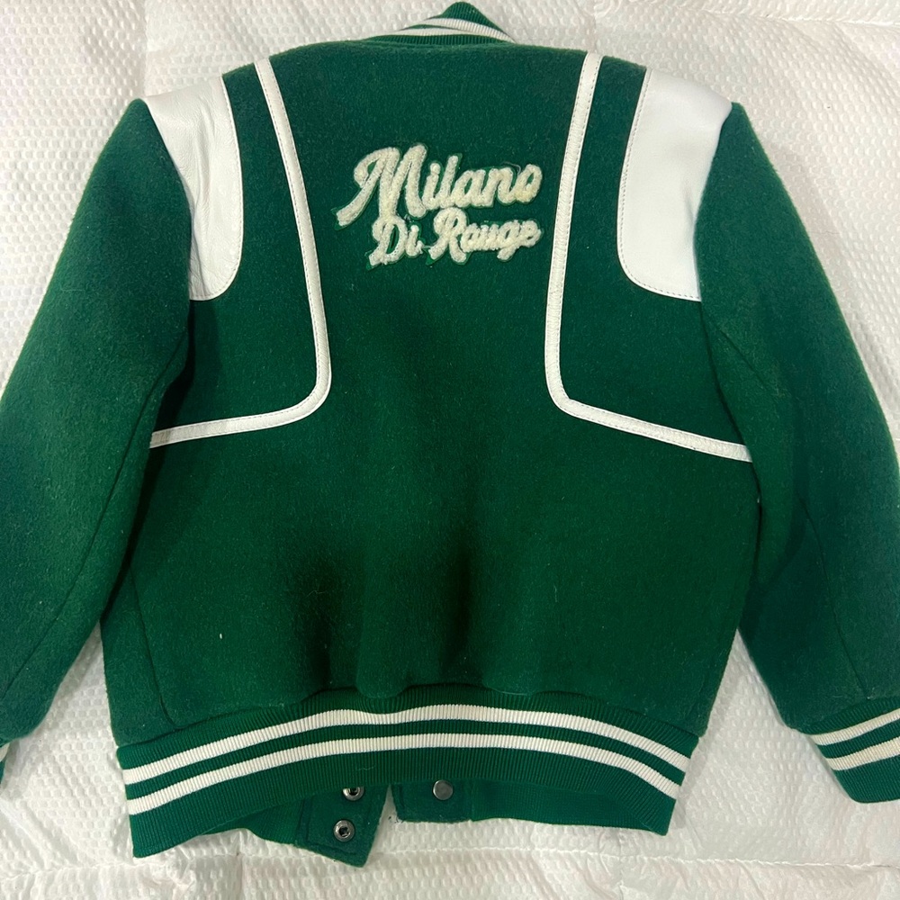 Green Milano Di Rouge Kids Gamble Jacket Wool Bomber Jacket 2T Unisex